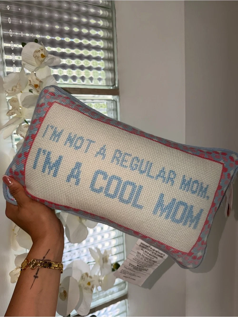 Rachel Zoe 'I'm A Cool Mom' Embroidered Pillow